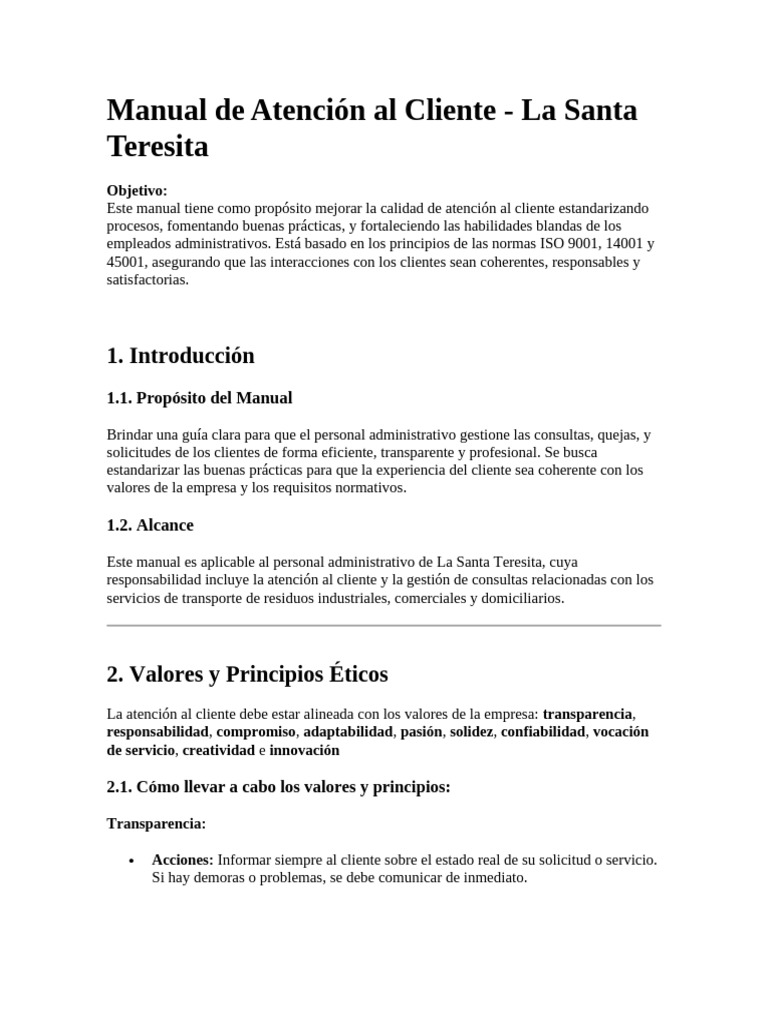 Manual de Atención Al Cliente (Borrador) | PDF | Logística | Servicio ...