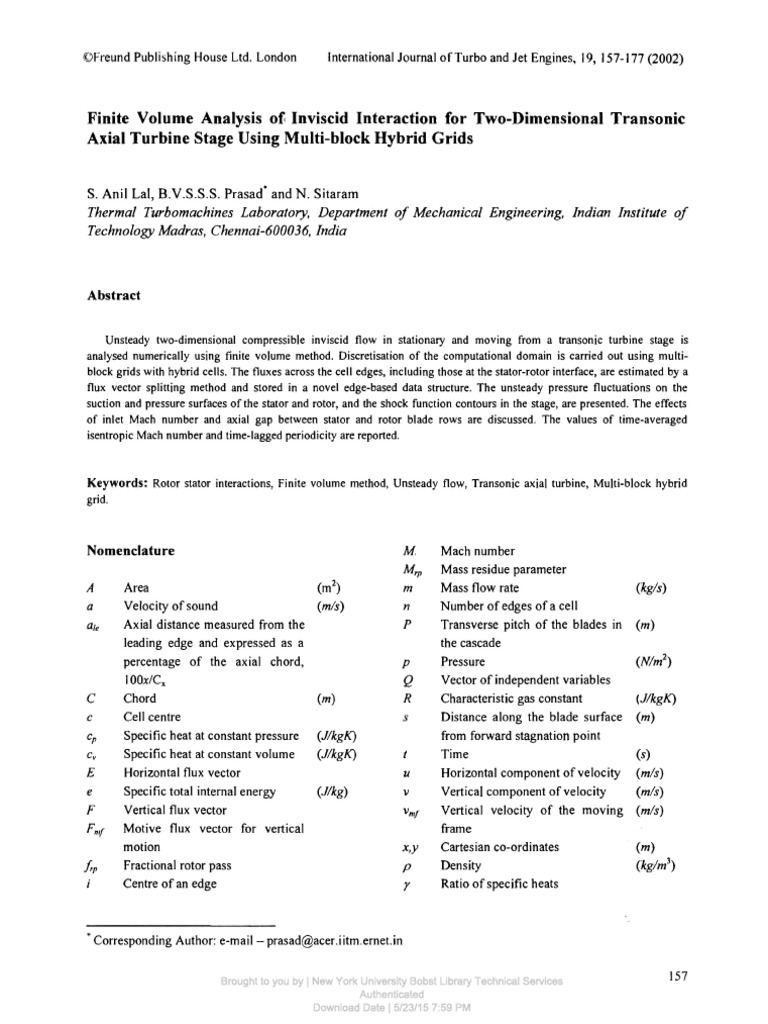 Transonic Turbine Stage Flow Analysis | PDF | Turbine | Fluid Dynamics