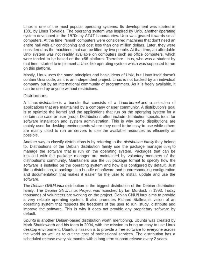 Overview of Linux and Its Distributions | PDF | Linux Distribution ...
