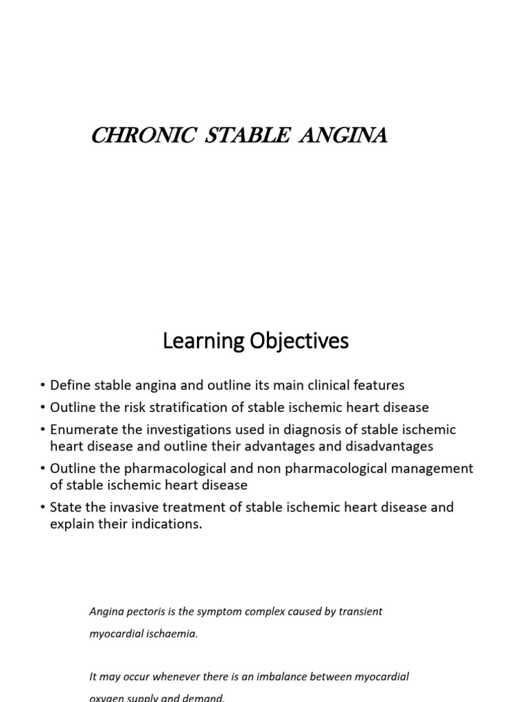 Chronic stable angina pdf coronary artery disease myocardial