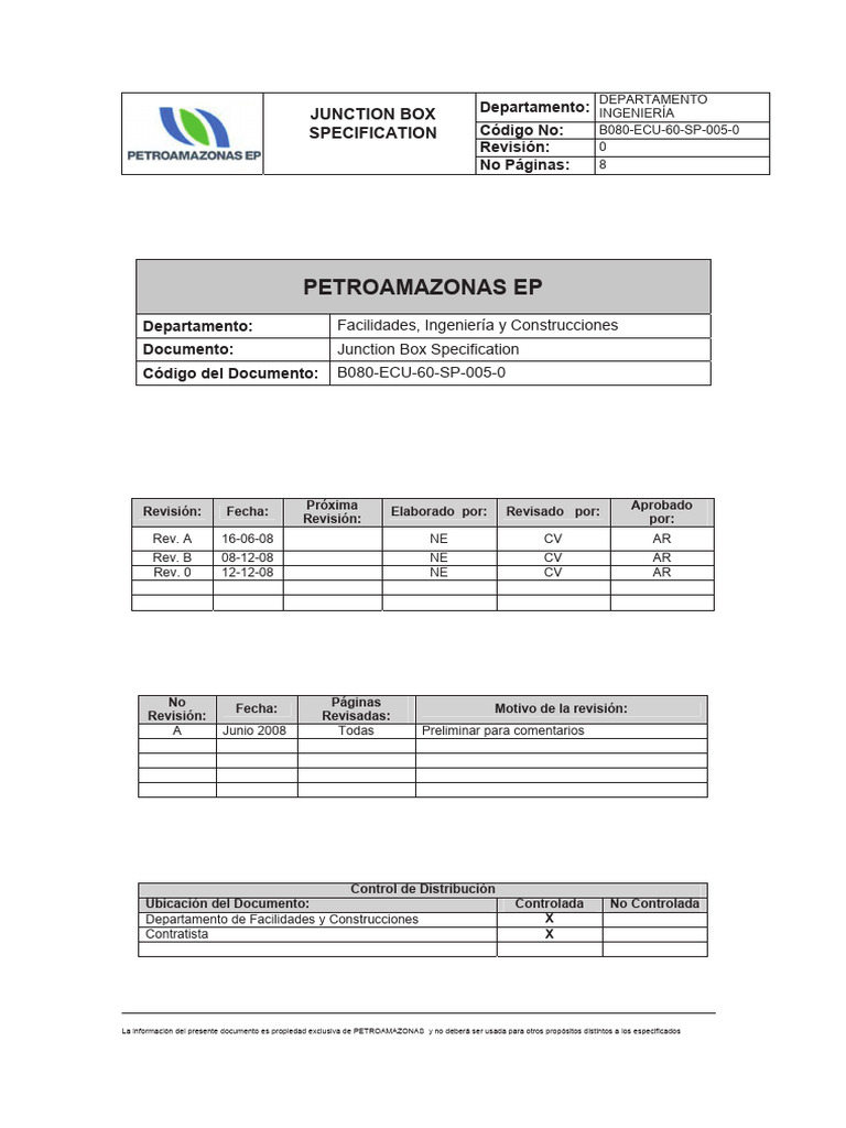 Junction Box Specification Document | PDF | Electrical Wiring | Door