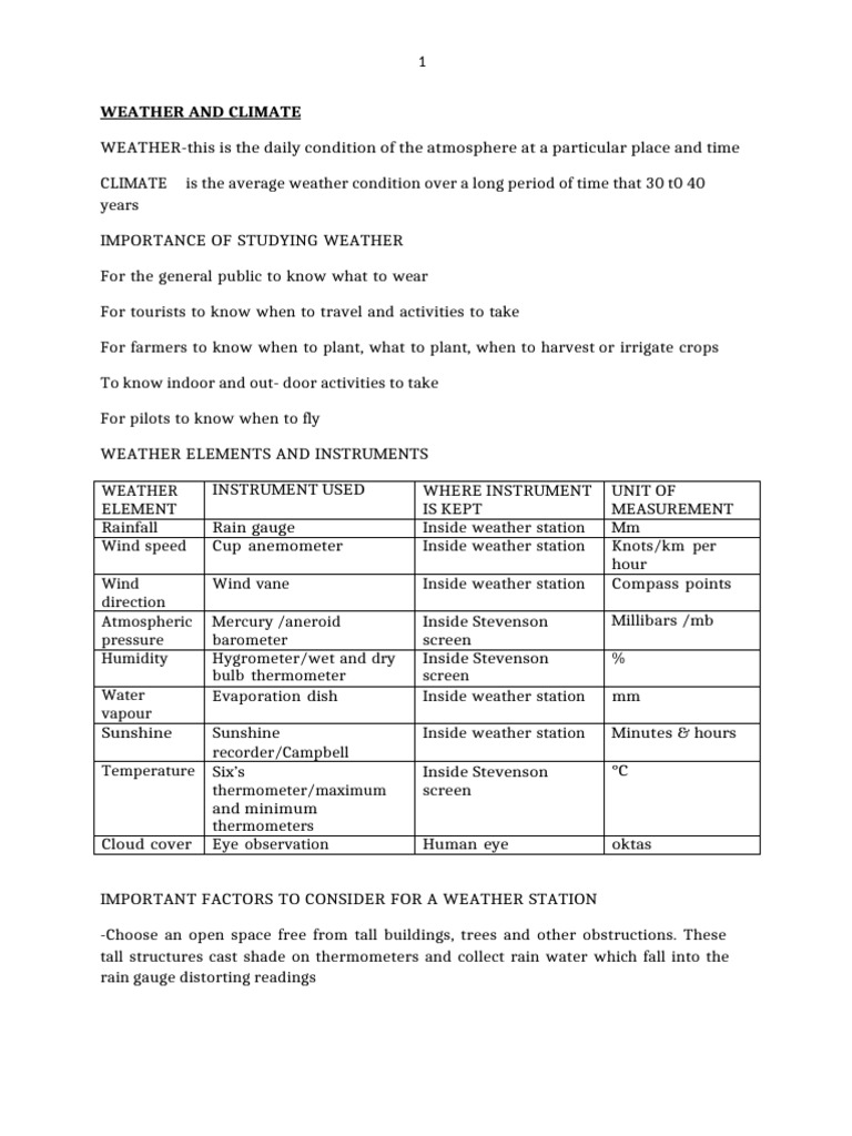 CAMBRIDGE WEATHER AND CLIMATE 1 Form 3 PDF Cloud Atmosphere Of 