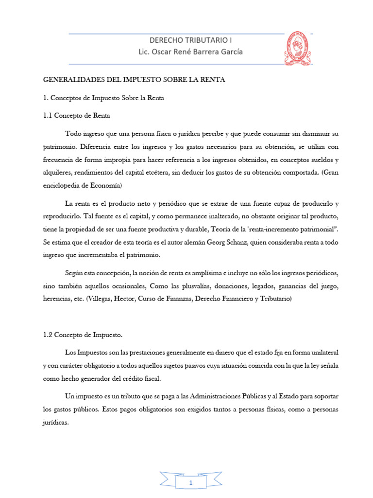 Conceptos Clave del Impuesto sobre la Renta | PDF | Salario | Impuestos
