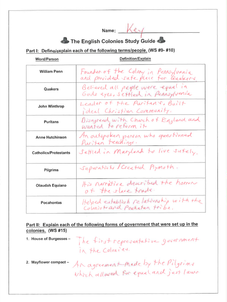 Study Guide Key | PDF