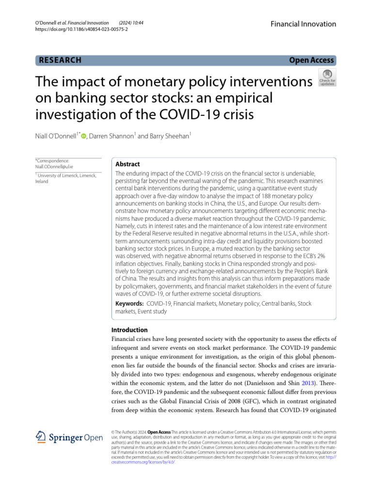 Monetary Policy Impact on Banking Stocks | PDF | Monetary Policy ...
