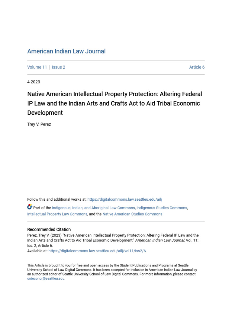 Map of Native American intellectual property rights