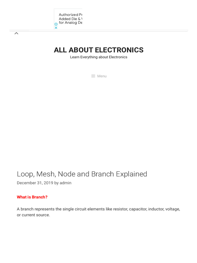 Circuit Basics: Loop, Mesh, Node | PDF