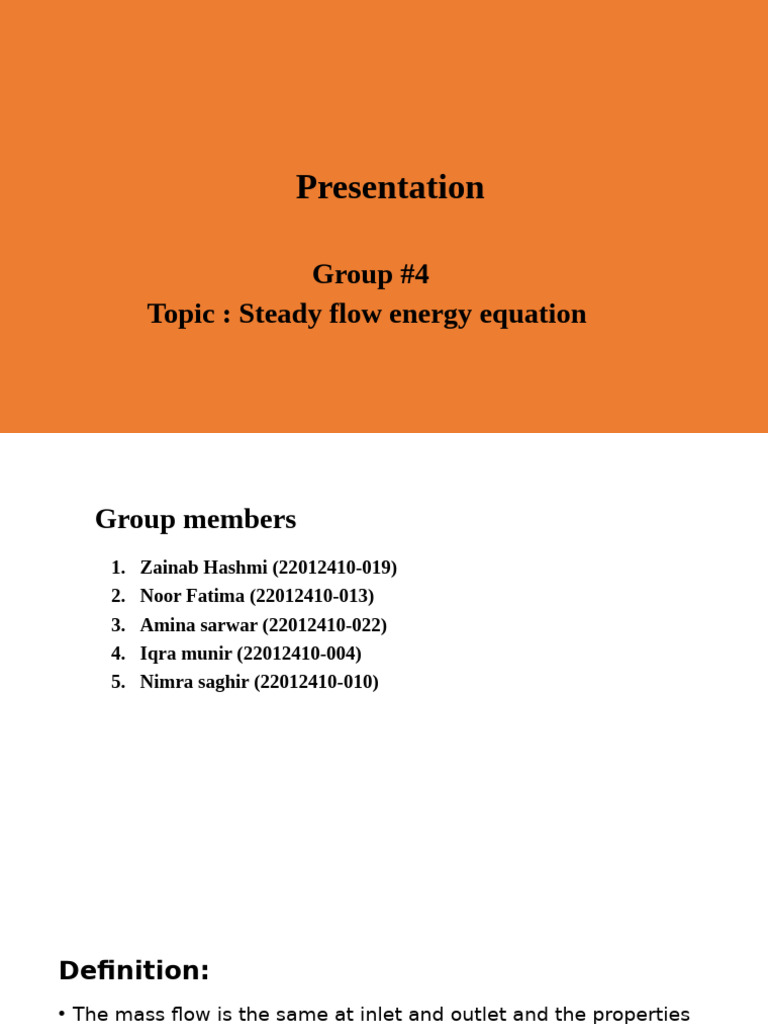 Steady Flow Energy Equation Explained | PDF | Fluid Dynamics | Radiator