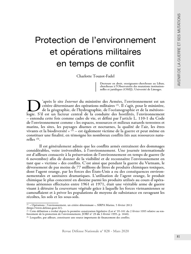 Impact des conflits sur l'environnement | PDF | Environnement naturel ...