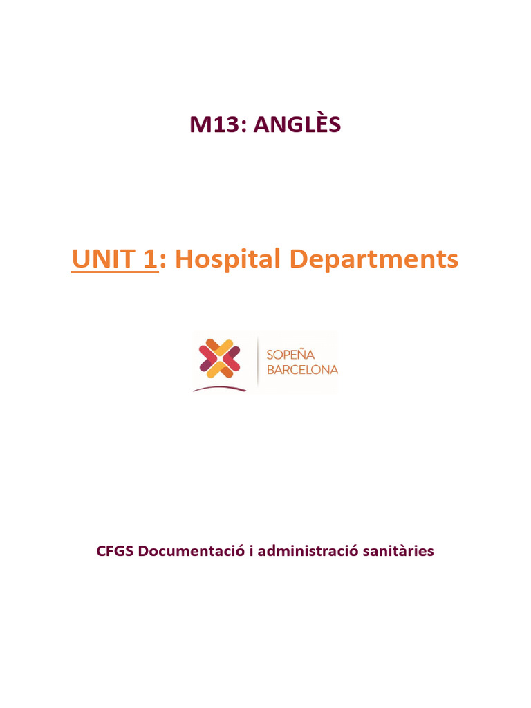 Hospital Departments Overview and Exercises | PDF | Wellness