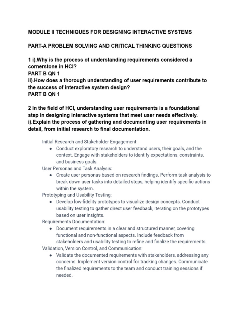 Designing Interactive Systems: HCI Techniques | PDF | Usability | Human ...