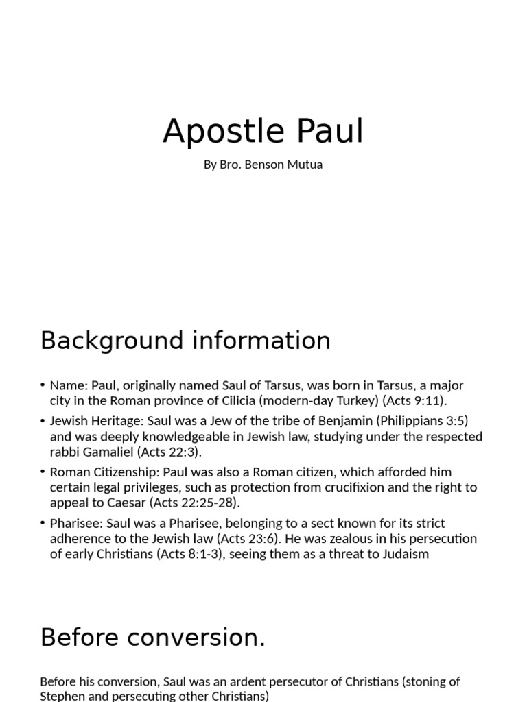 Apostle Paul | PDF | Paul The Apostle | Acts Of The Apostles