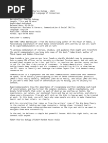 Supercommunicators - Charles Duhigg - 2024