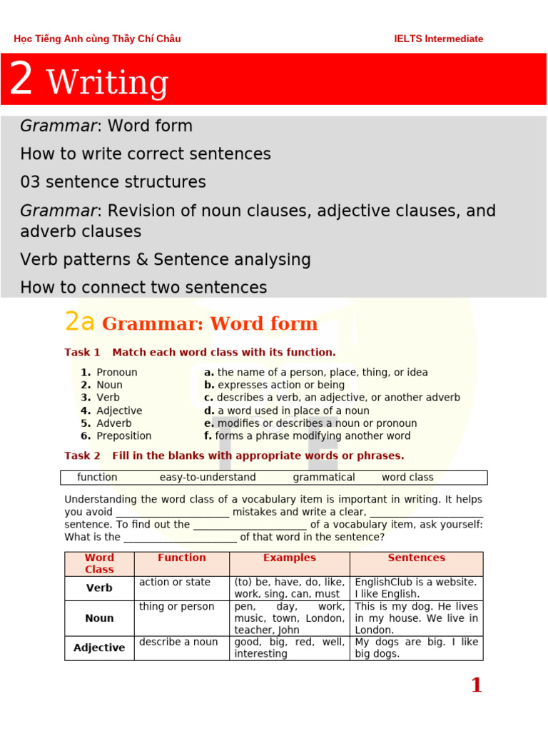 (2023) LESSON 2 (WRI) - Students' | PDF | Part Of Speech | Adjective