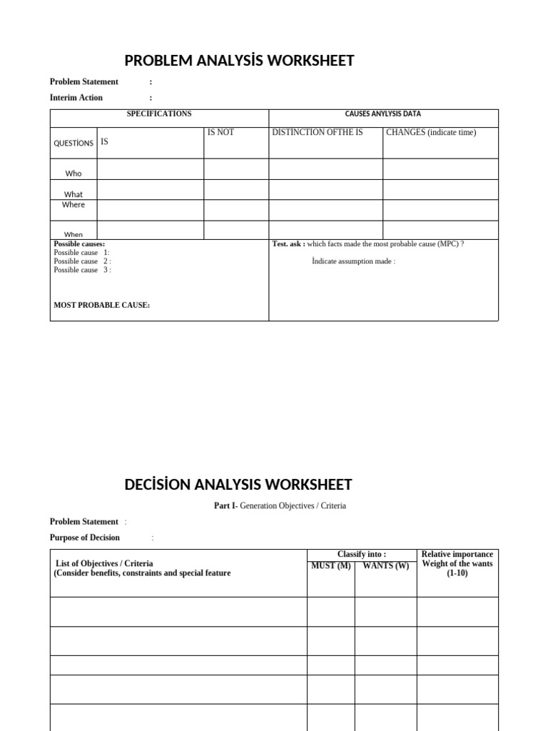 Pa And Da Worksheet Pdf Decision Making Applied Mathematics