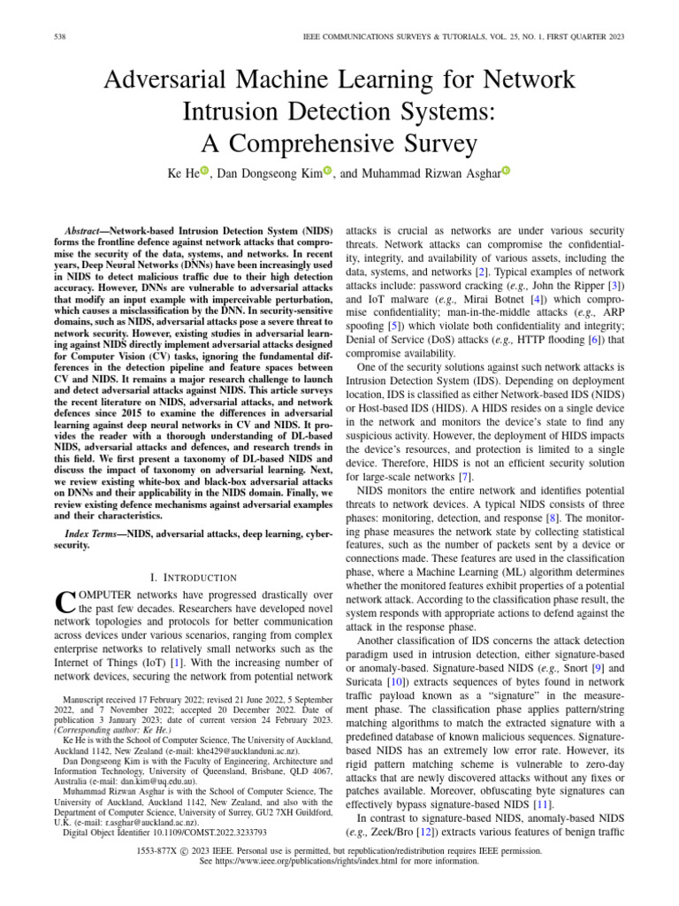 Adversarial ML in Network Security | PDF | Deep Learning | Machine Learning