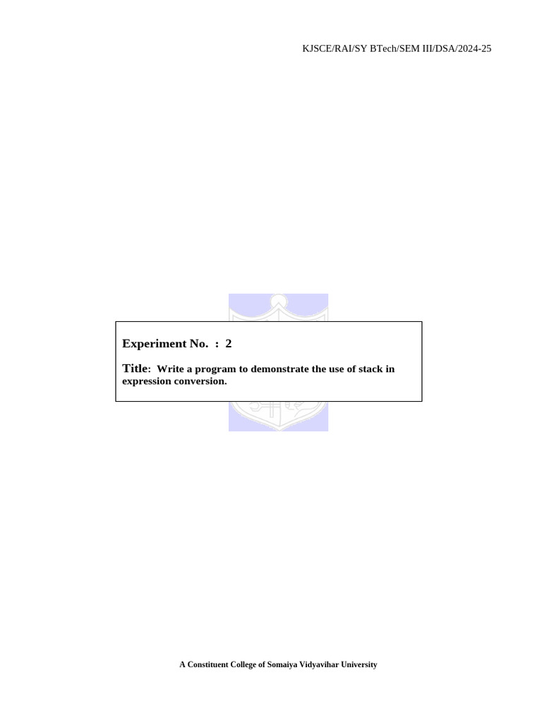 Exp2 - Expr Conv Stack - 24 25 | PDF | Computer Programming | Software ...