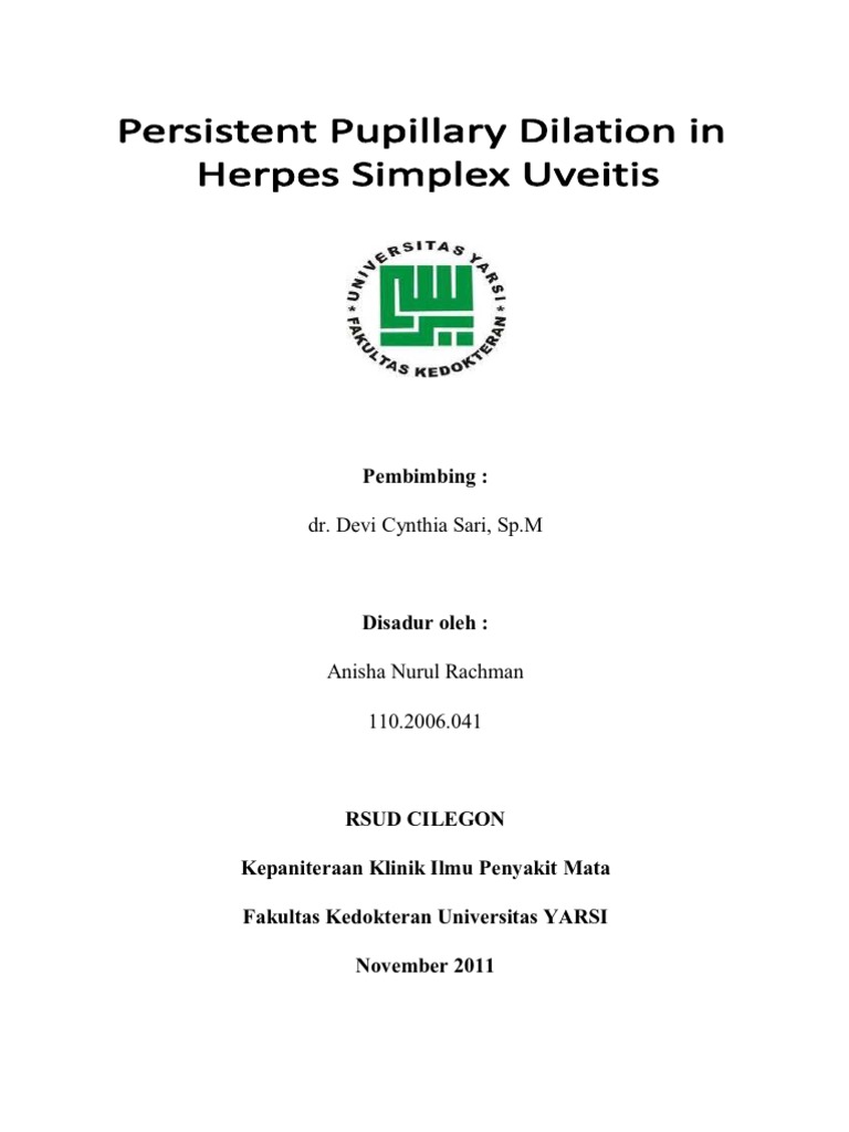 Dilatasi Pupil Persisten Pada Herpes Simplex Uveitis PDF