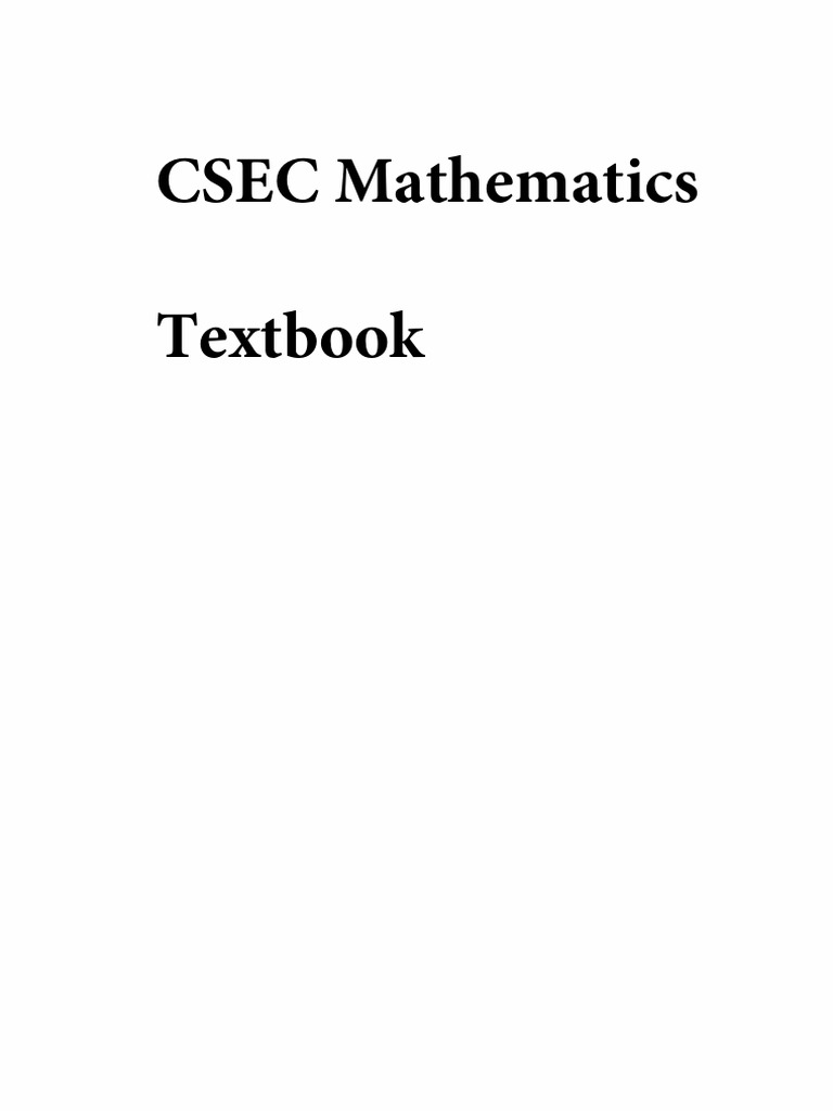 CSEC Mathematics Textbook | PDF | Teaching Methods & Materials