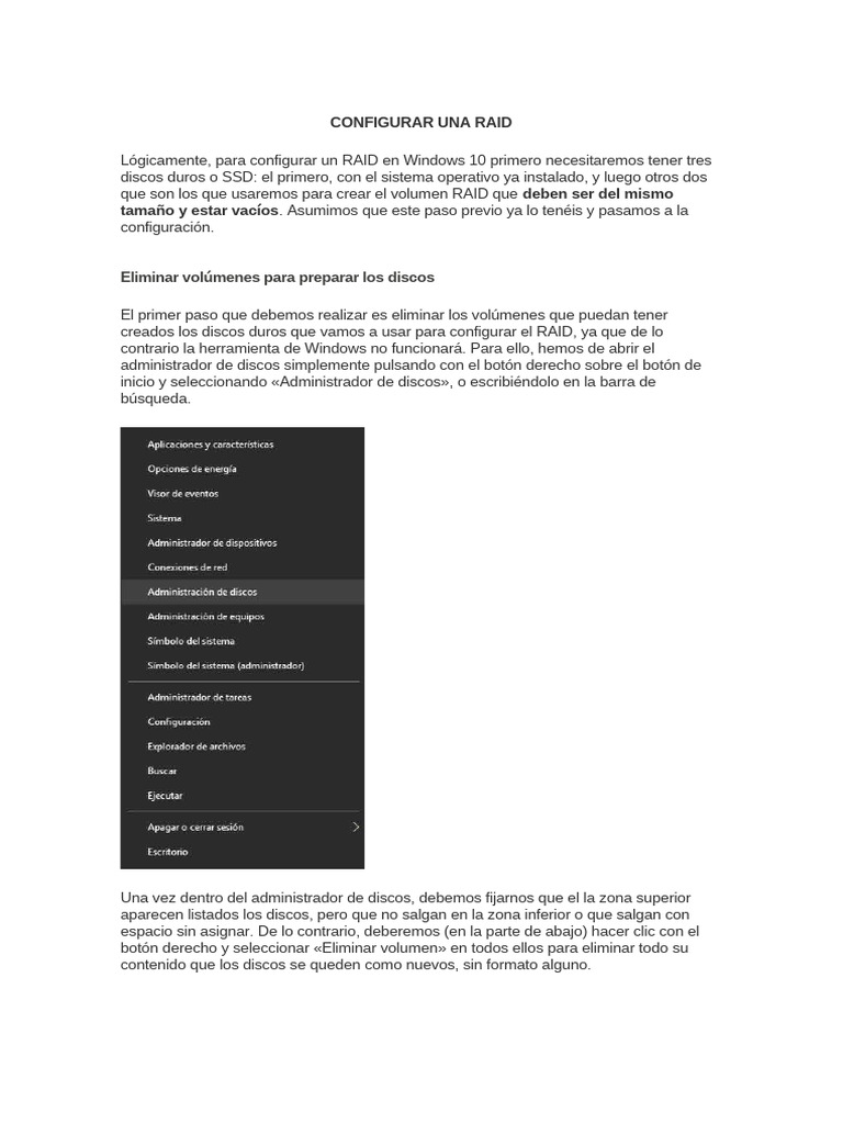 Configurar Una Raid | PDF | Software del sistema | Ingeniería Informática