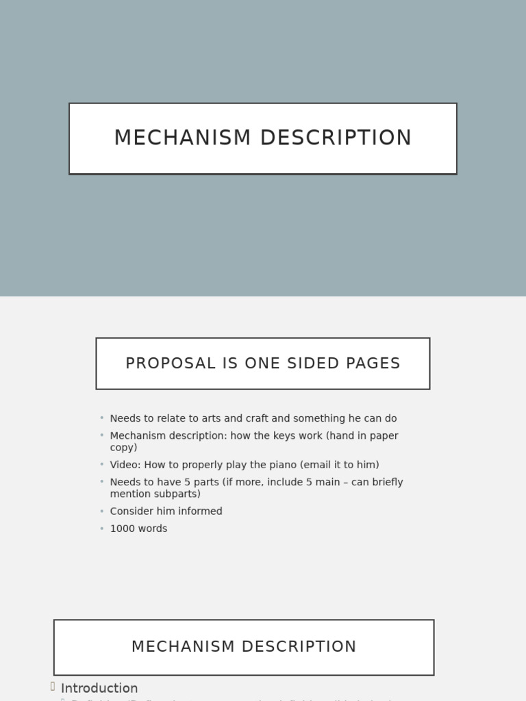 Comprehensive Mechanism Description Guide | PDF