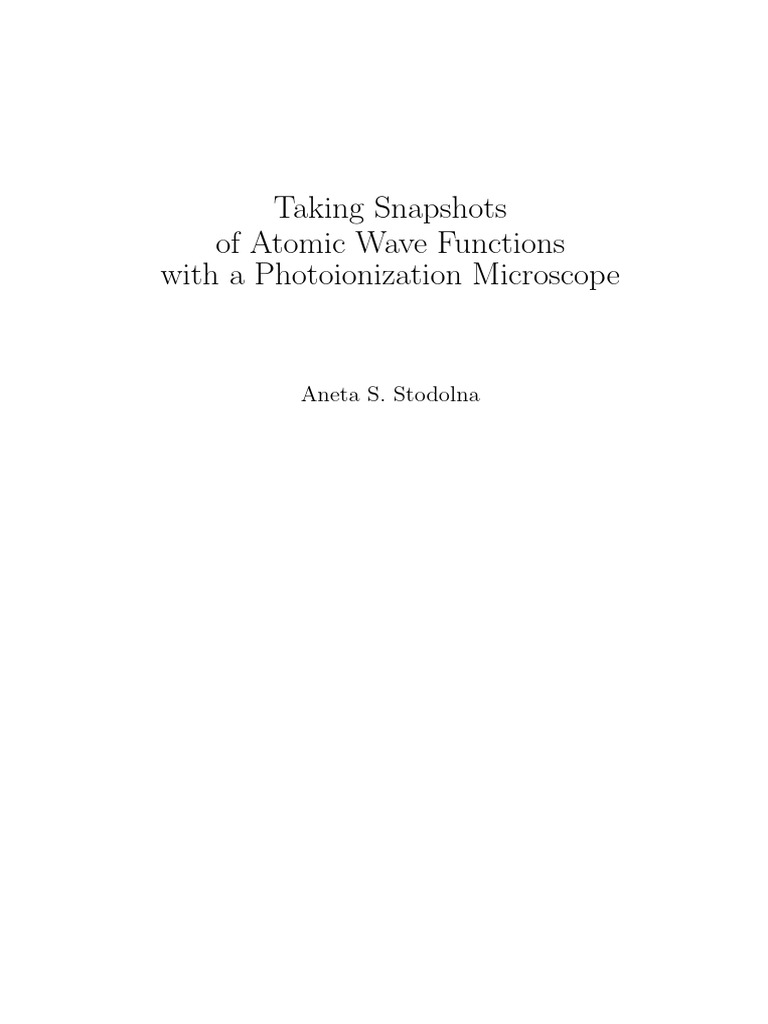 Taking Snapshots of Atomic Wave Functions With A Photoionization ...