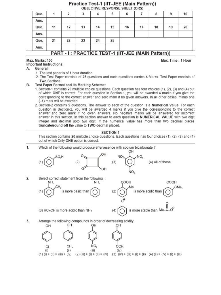 GOC Revision Test 2 | PDF | Acid | Numbers