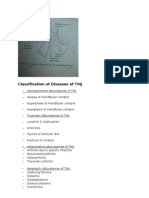 Classification of Diseases of TMJ