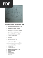 Classification of Diseases of TMJ