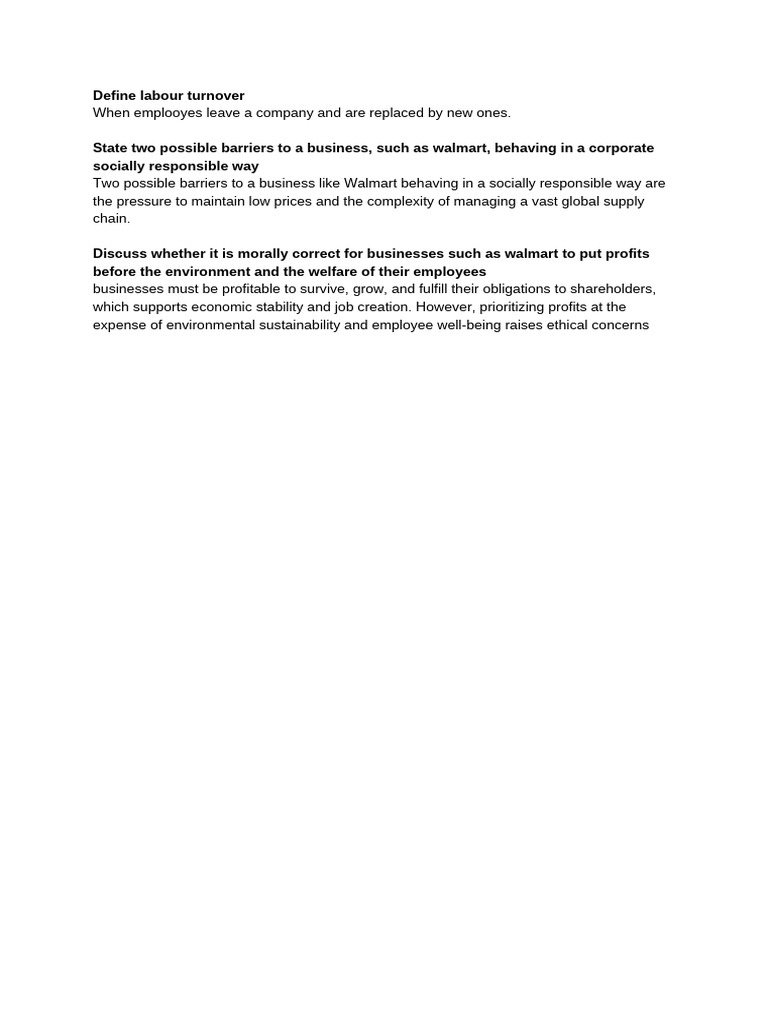 Labour Turnover and CSR Challenges | PDF