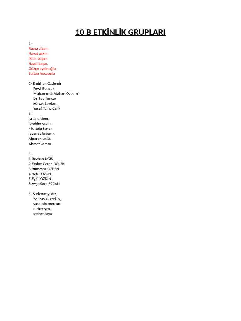 10 B Gruplar | PDF