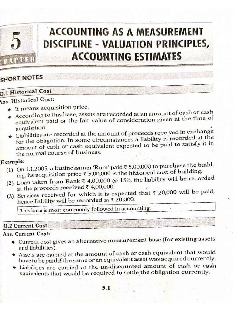 Accounting Estimates and Valuation Principles | PDF
