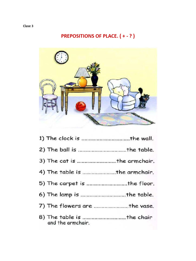 Prepositions of Place Activities | PDF