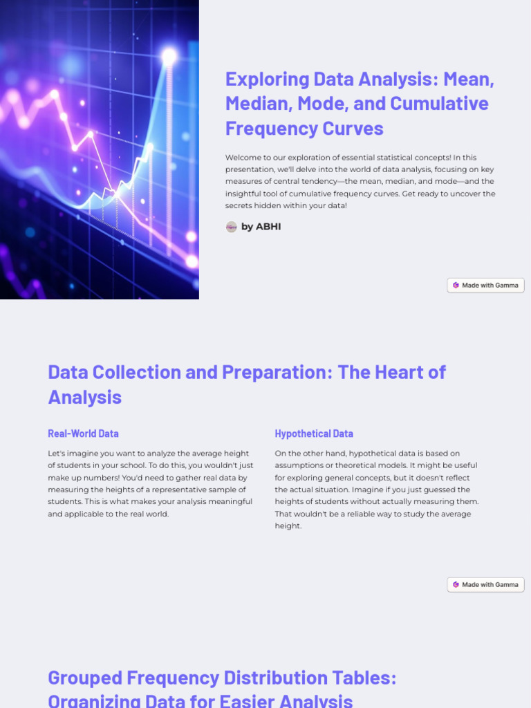 Exploring Data Analysis Mean Median Mode and Cumulative Frequency ...