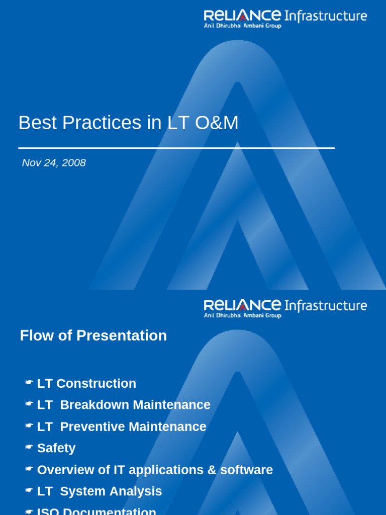 LT Operations and Maintenance Best Practices | PDF | Fuse (Electrical ...