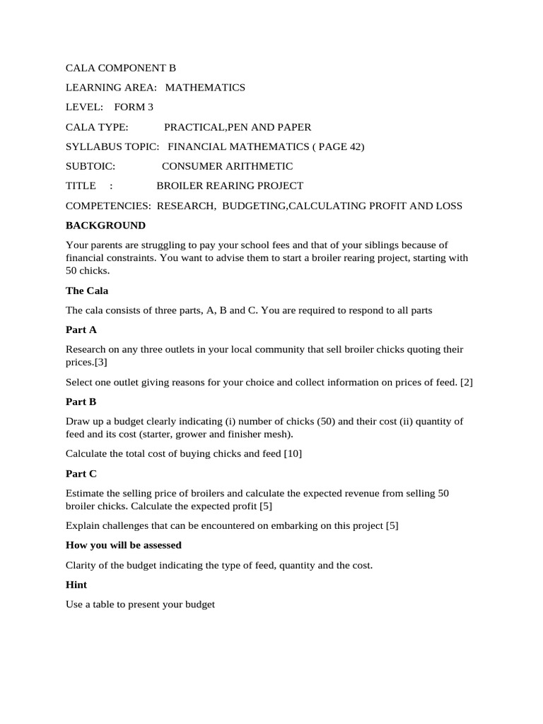 Maths Component B | PDF