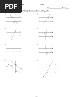 Parallel Lines and Geometry Worksheet | PDF | Line (Geometry ...