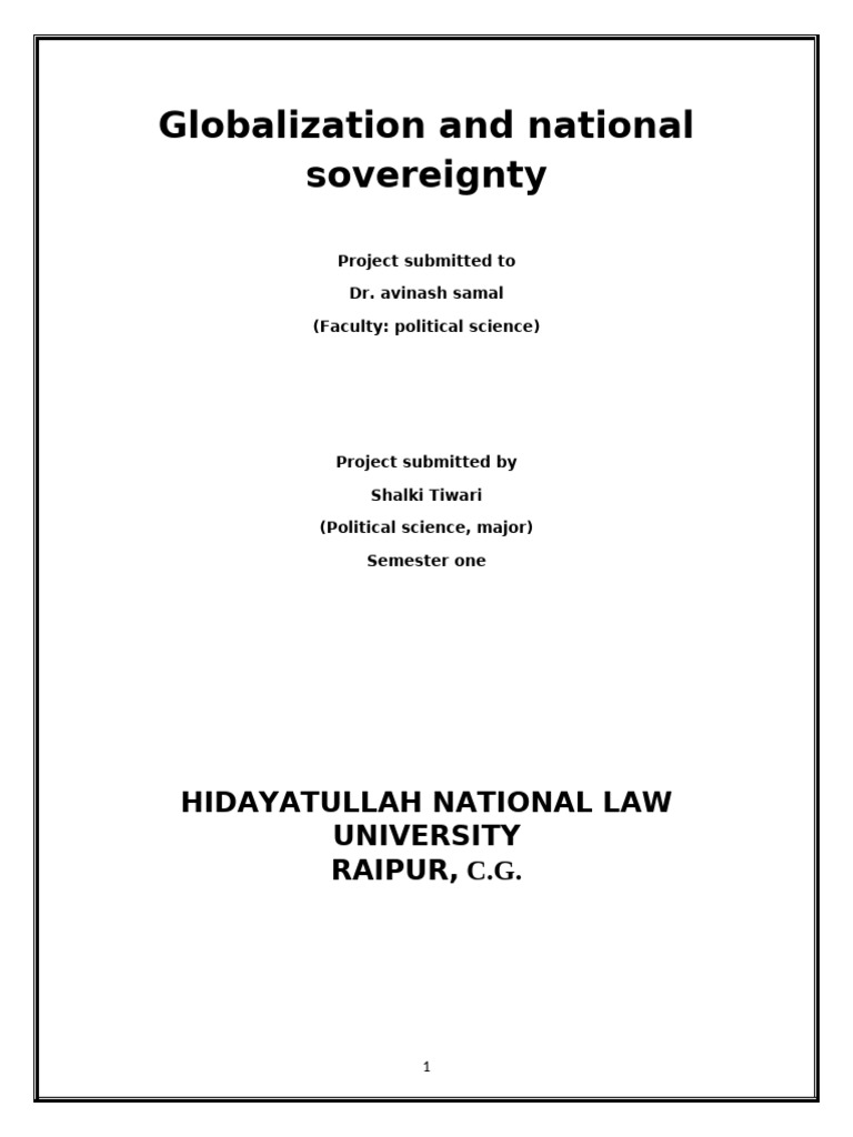 Impact of Globalization on Sovereignty | PDF | Sovereignty | Globalization