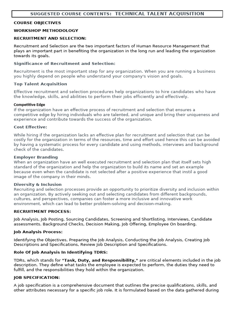 Technical Talent Acquisition | PDF | Recruitment | Marketing