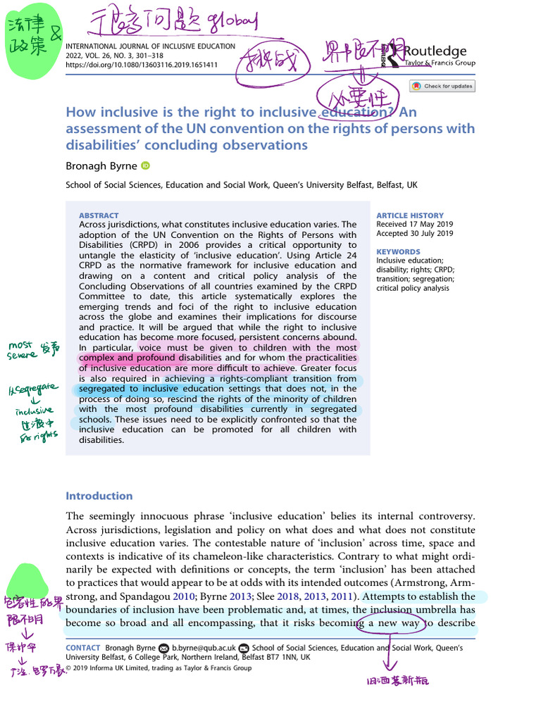 How Inclusive Is The Right To Inclusive Education - An Assessment of ...