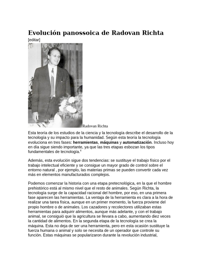 Evolución panossoica de Radovan Richta | PDF