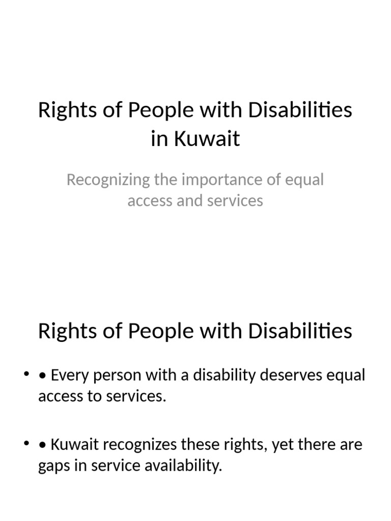 Disability Rights in Kuwait Presentation | PDF | Home & Garden