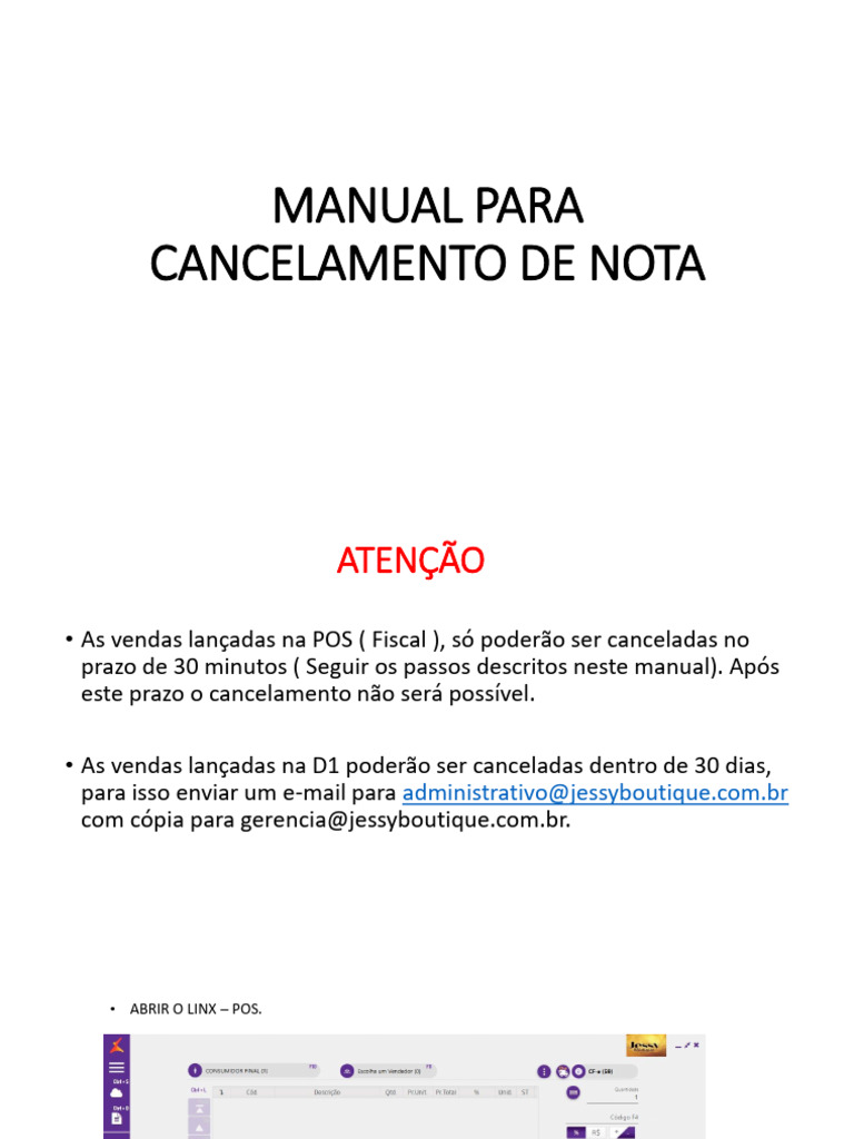 Manual para Cancelamento de Nota | PDF
