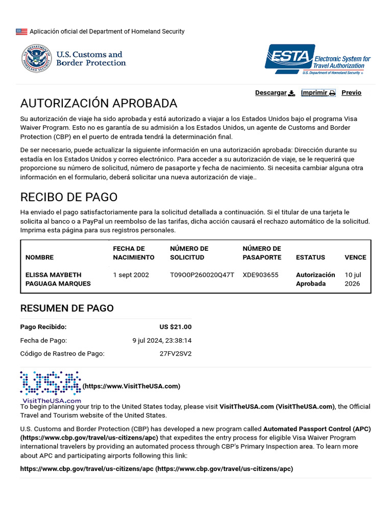 ESTA | PDF | Gobierno y personalidad | Seguridad nacional