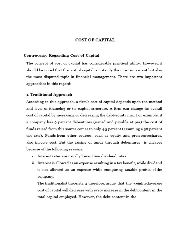 Cost of Capital | PDF | Cost Of Capital | Dividend