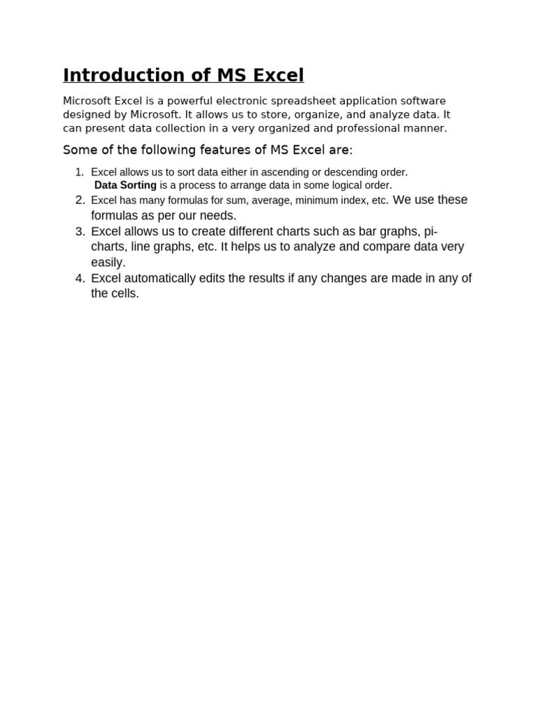 Introduction of ms excel pdf
