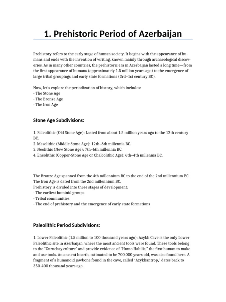 History 1 | PDF | Stone Age | Paleolithic