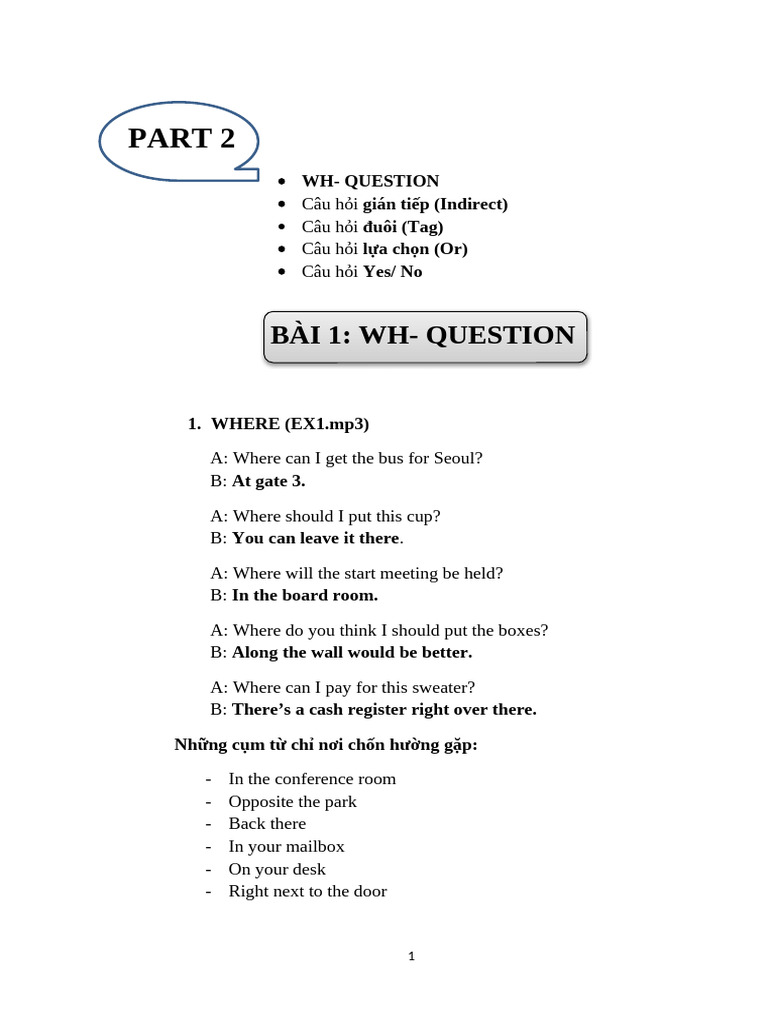 Understanding WH- Questions in English | PDF