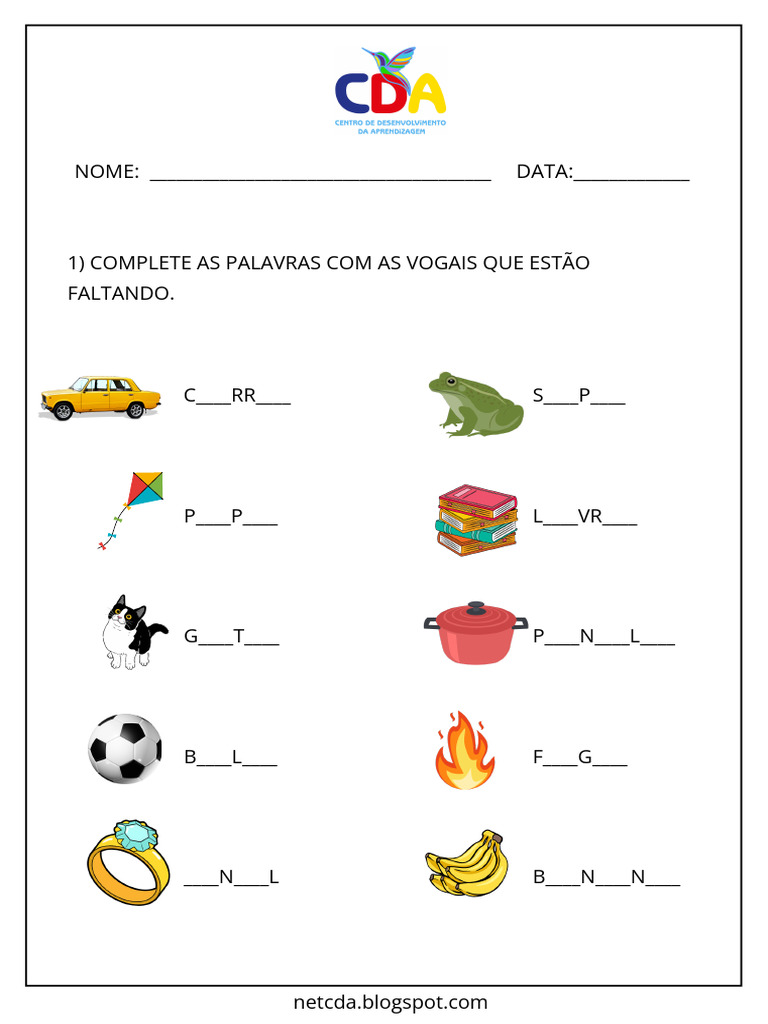 Atividades de Vogais e Consoantes 1º Ano | PDF | Vogal | Linguística