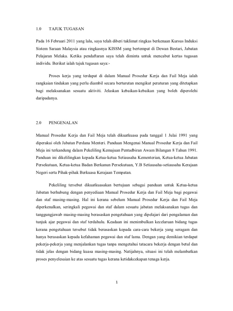 Manual Prosedur Kerja Fail Meja Pdf